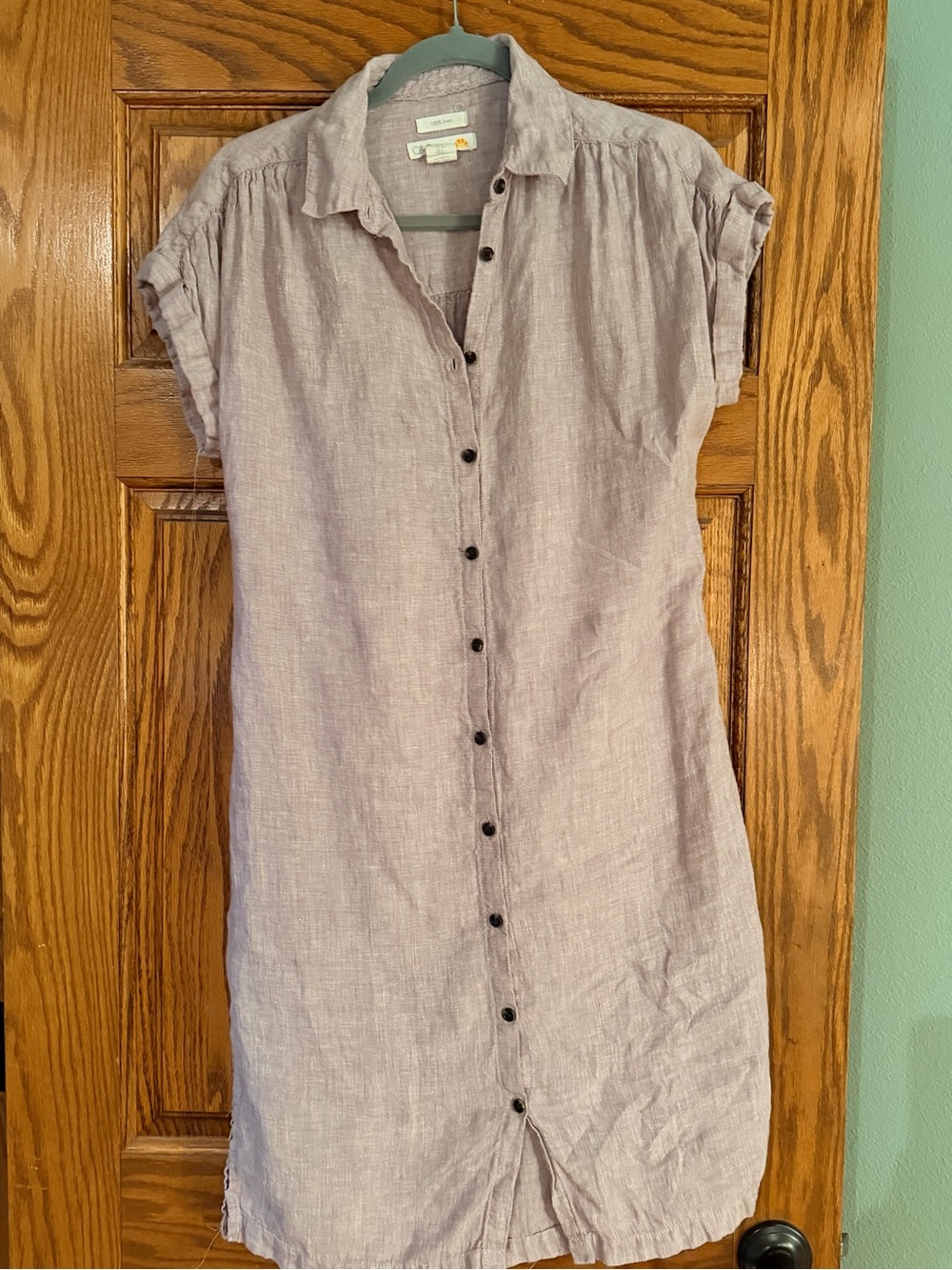C&C California Lavender Button-Front Linen Dress